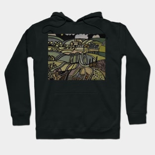 Green Abstract Landscape Hoodie